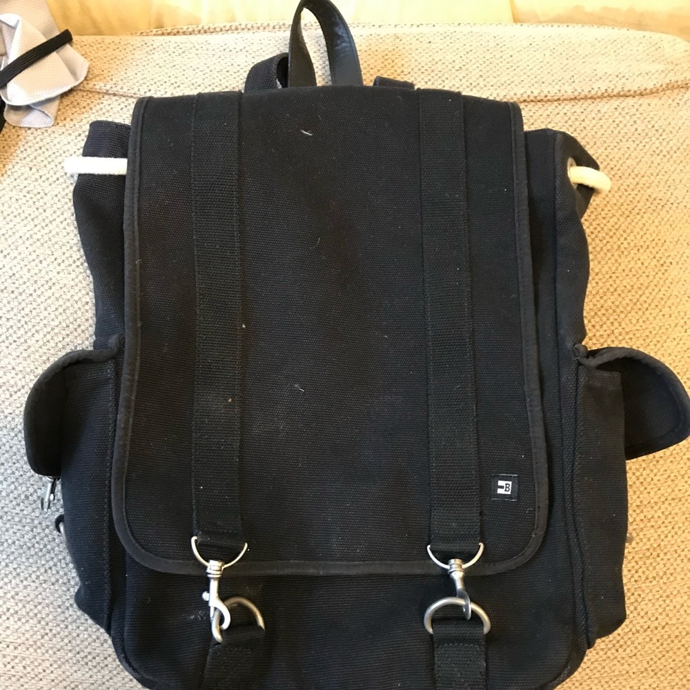 Canvas Drawstring Backpack Black